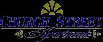 The image is a logo for Church Street Apartments.